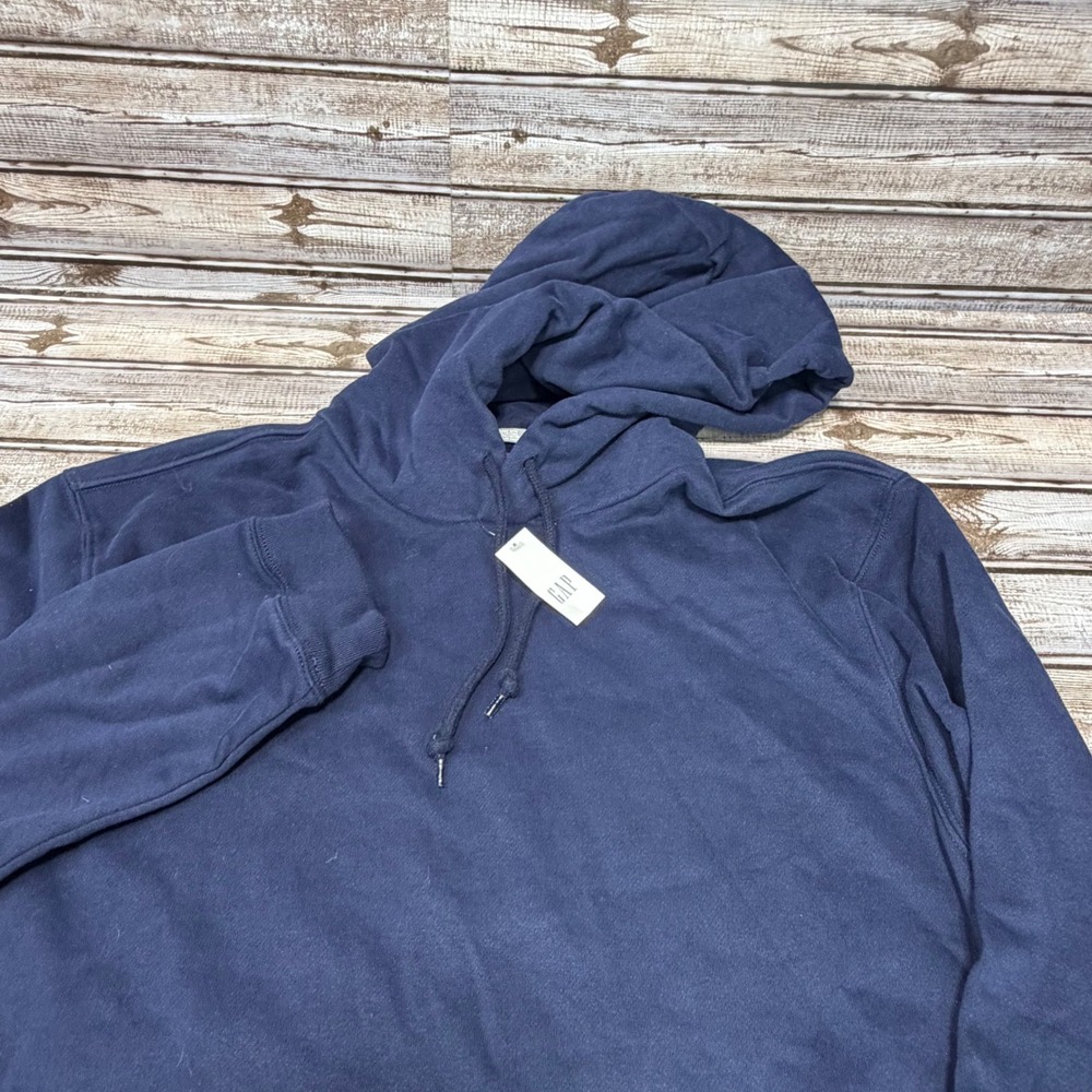 Gap Hoodie Mens L Tall Navy Blue Long Sleeve Pullover Fleece Pocket 737296-04-1